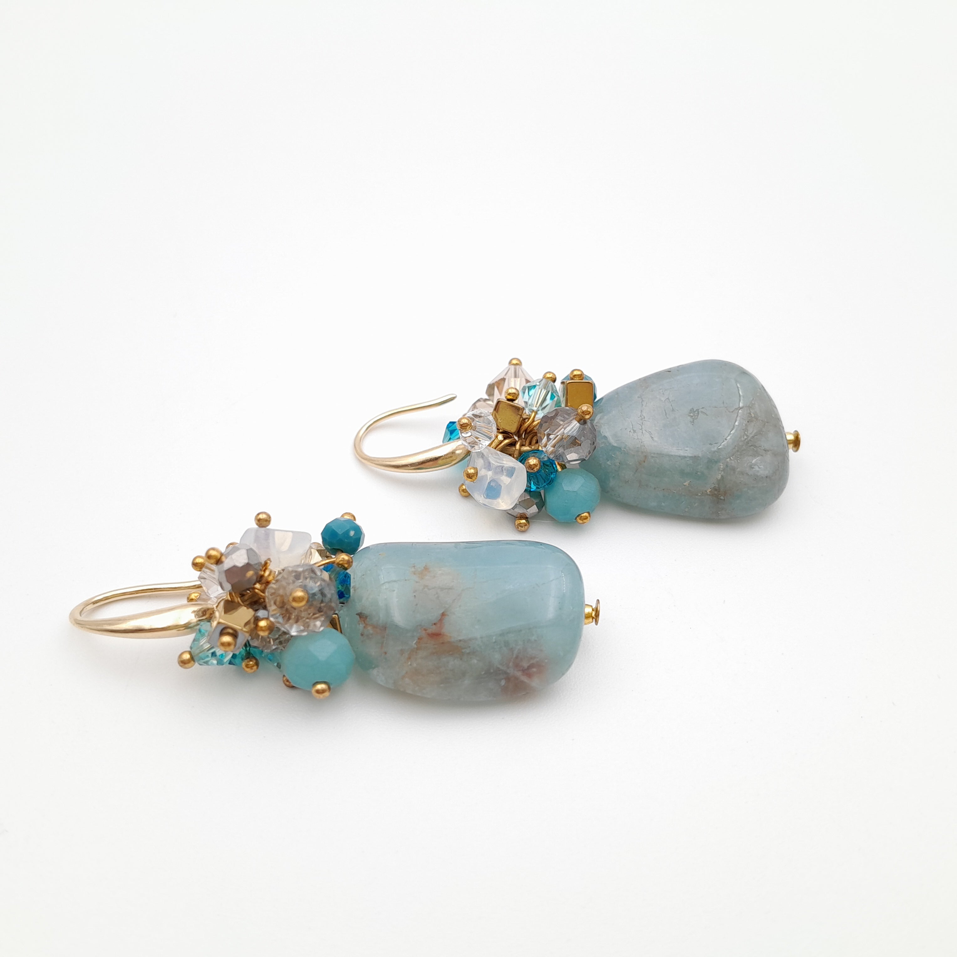 Gemstone Drop Earrings - Aquamarine