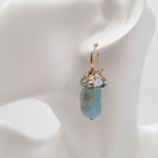 Gemstone Drop Earrings - Aquamarine