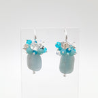 Gemstone Drop Earrings - Aquamarine