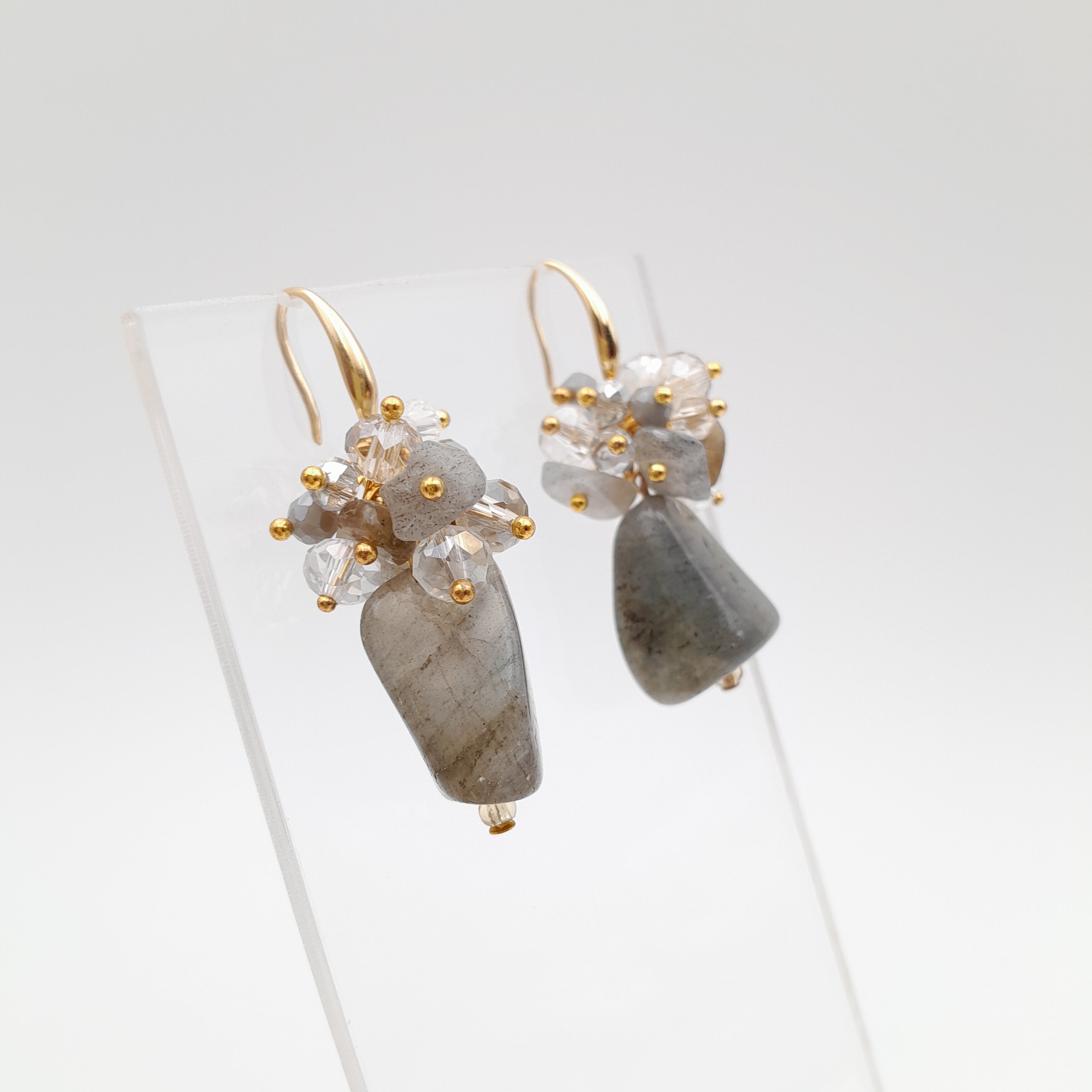 Gemstone Drop Earrings - Labradorite
