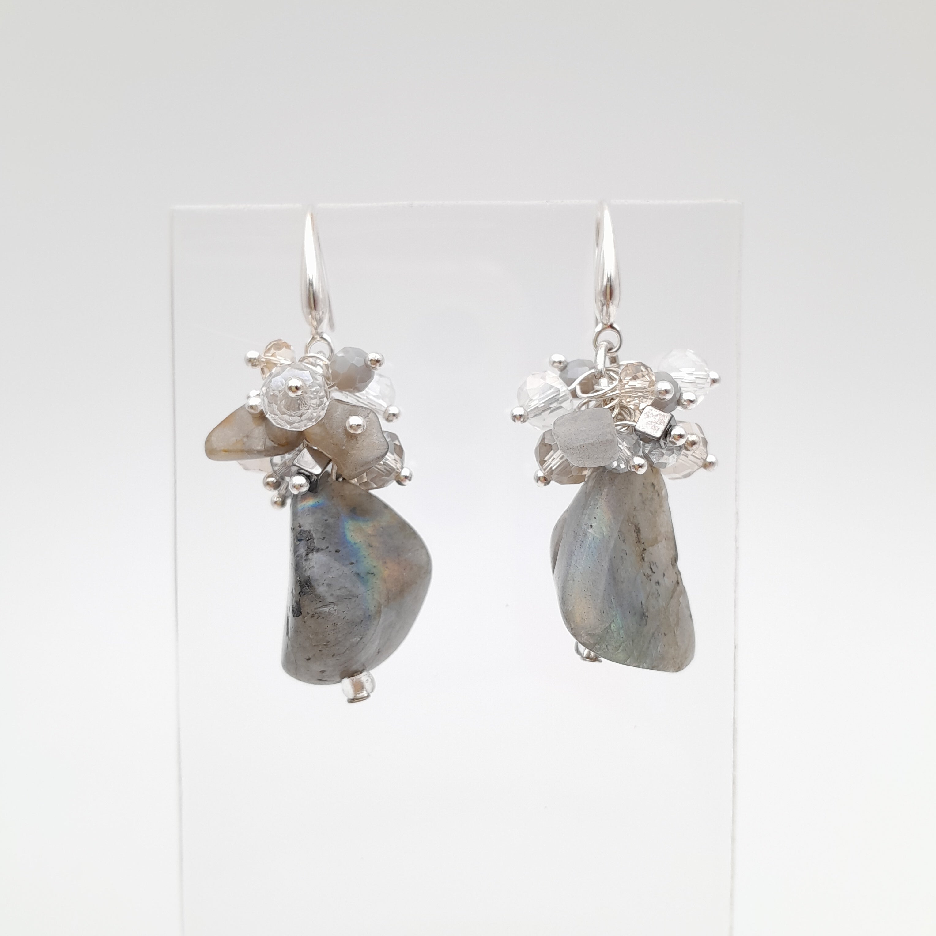 Gemstone Drop Earrings - Labradorite