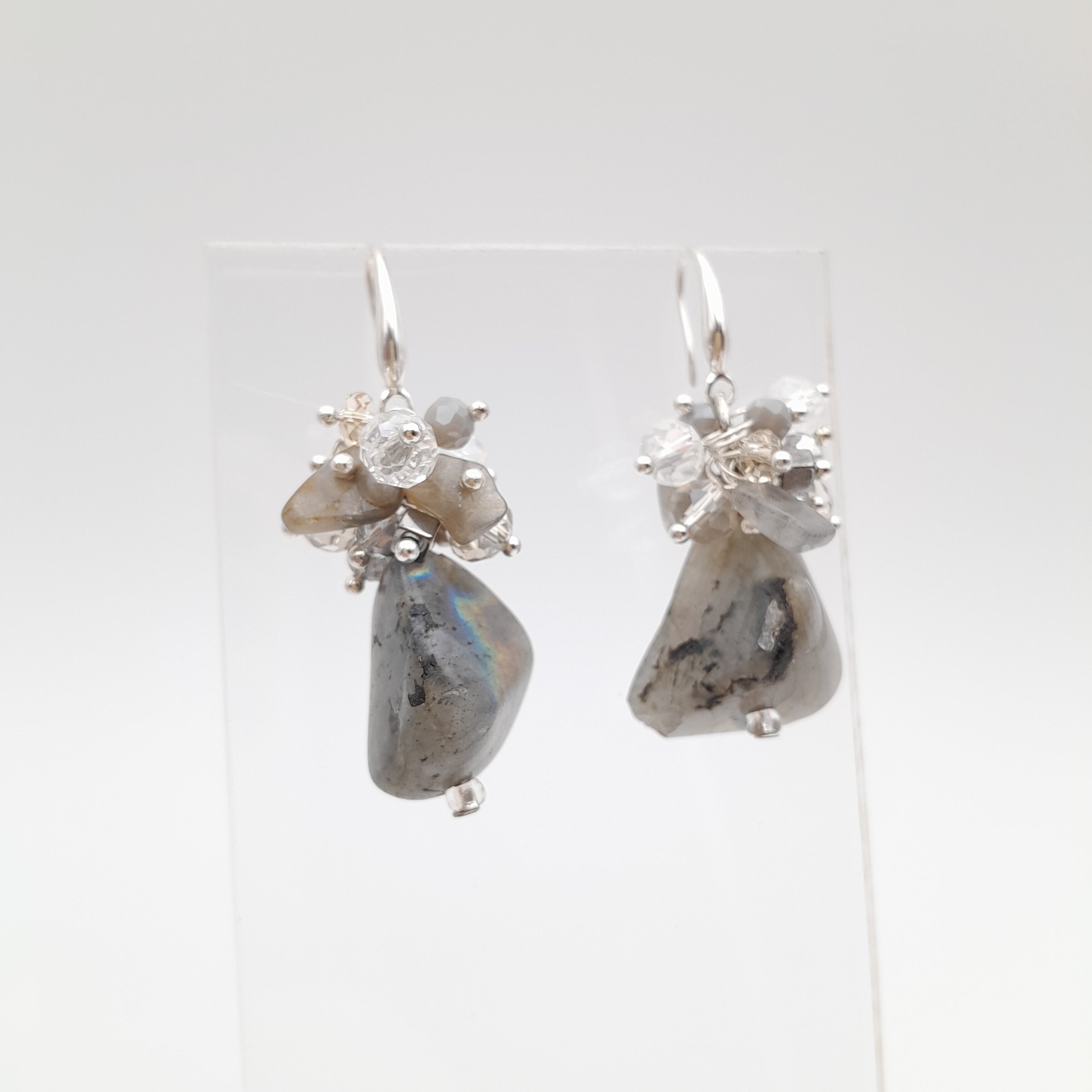 Gemstone Drop Earrings - Labradorite