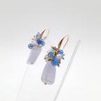 Gemstone Drop Earrings - Blue Lace Agate