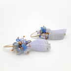 Gemstone Drop Earrings - Blue Lace Agate