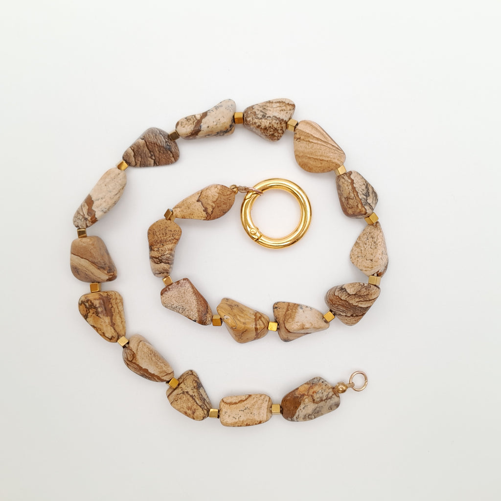 Pebble Necklace - Picture Jasper