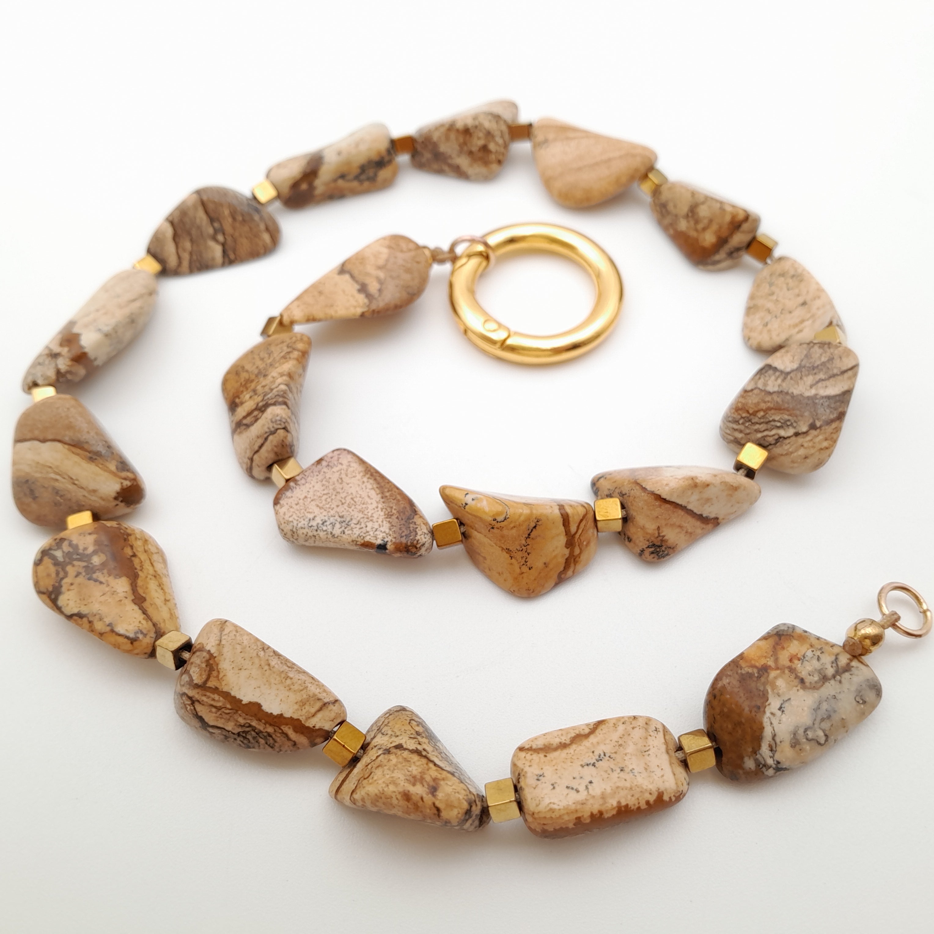 Pebble Necklace - Picture Jasper