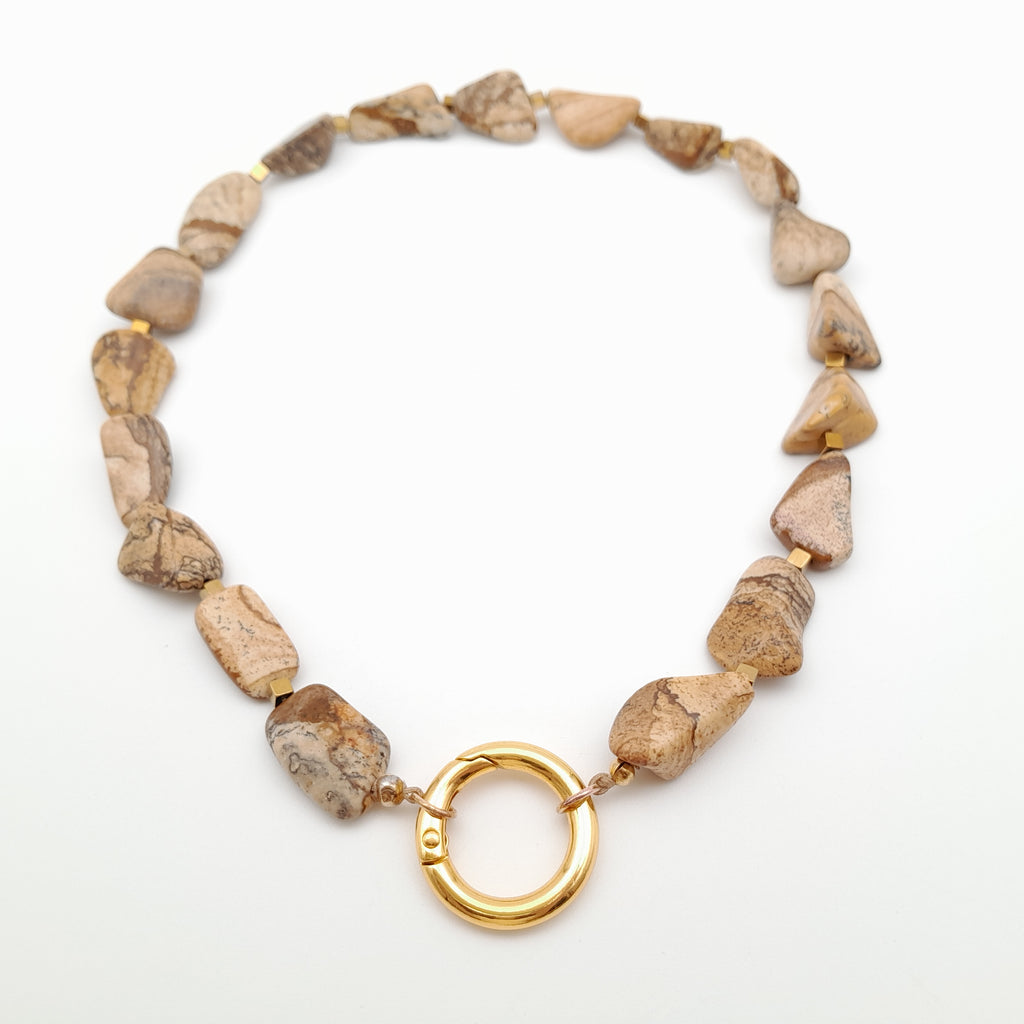Pebble Necklace - Picture Jasper