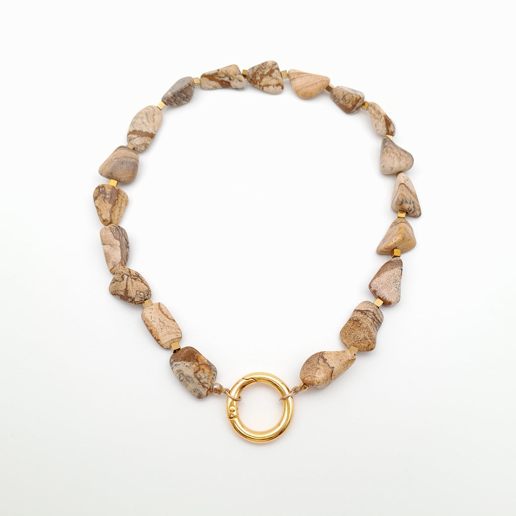 Pebble Necklace - Picture Jasper