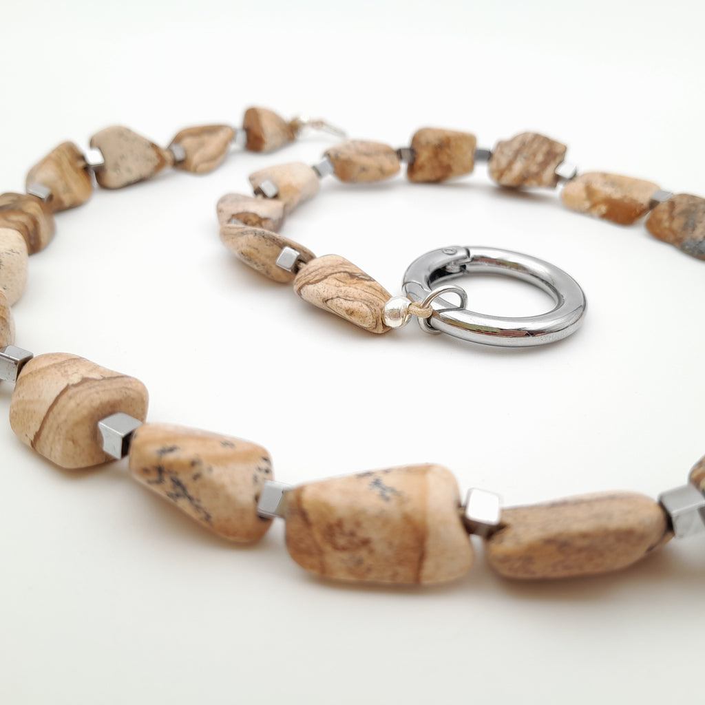 Pebble Necklace - Picture Jasper