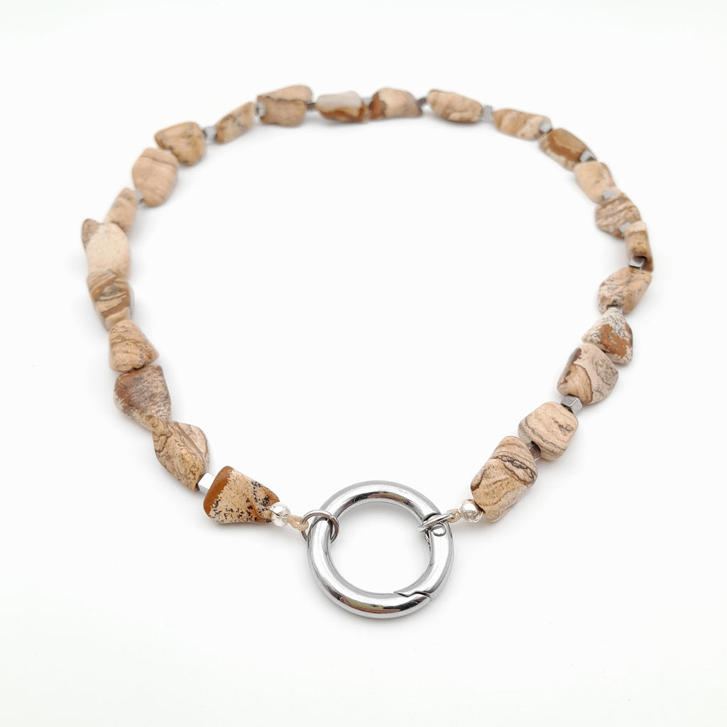 Pebble Necklace - Picture Jasper