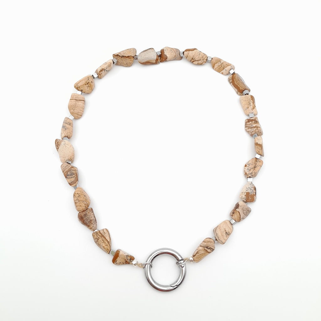 Pebble Necklace - Picture Jasper