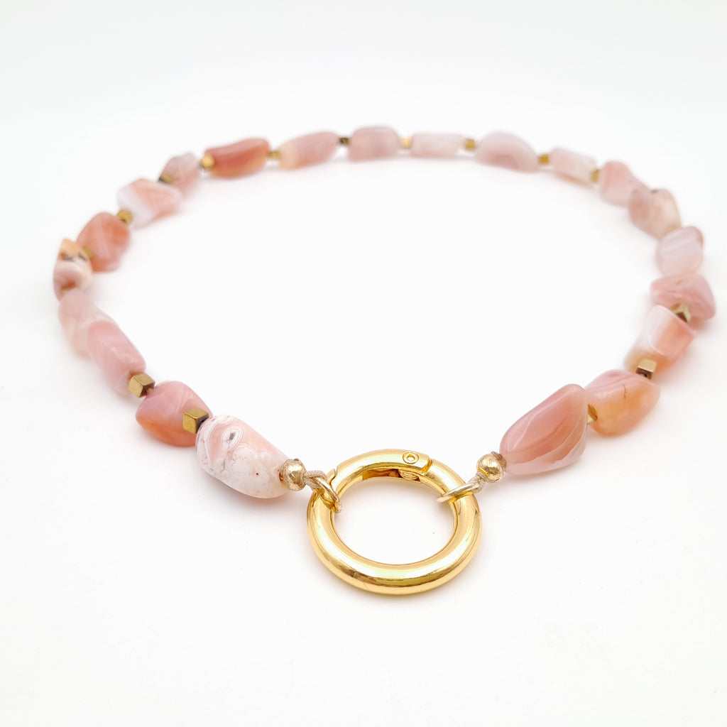 Pebble Necklace - Apricot Agate