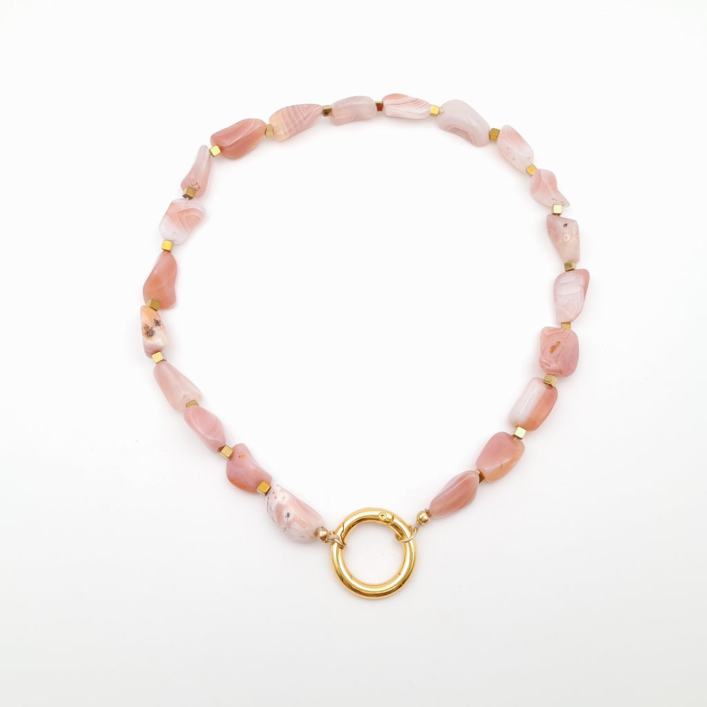 Pebble Necklace - Apricot Agate