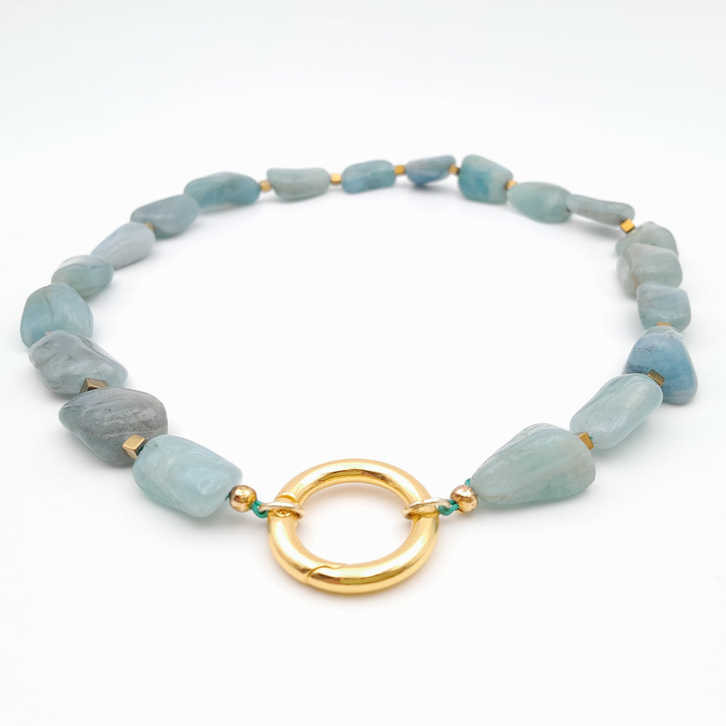 Pebble Necklace - Aquamarine