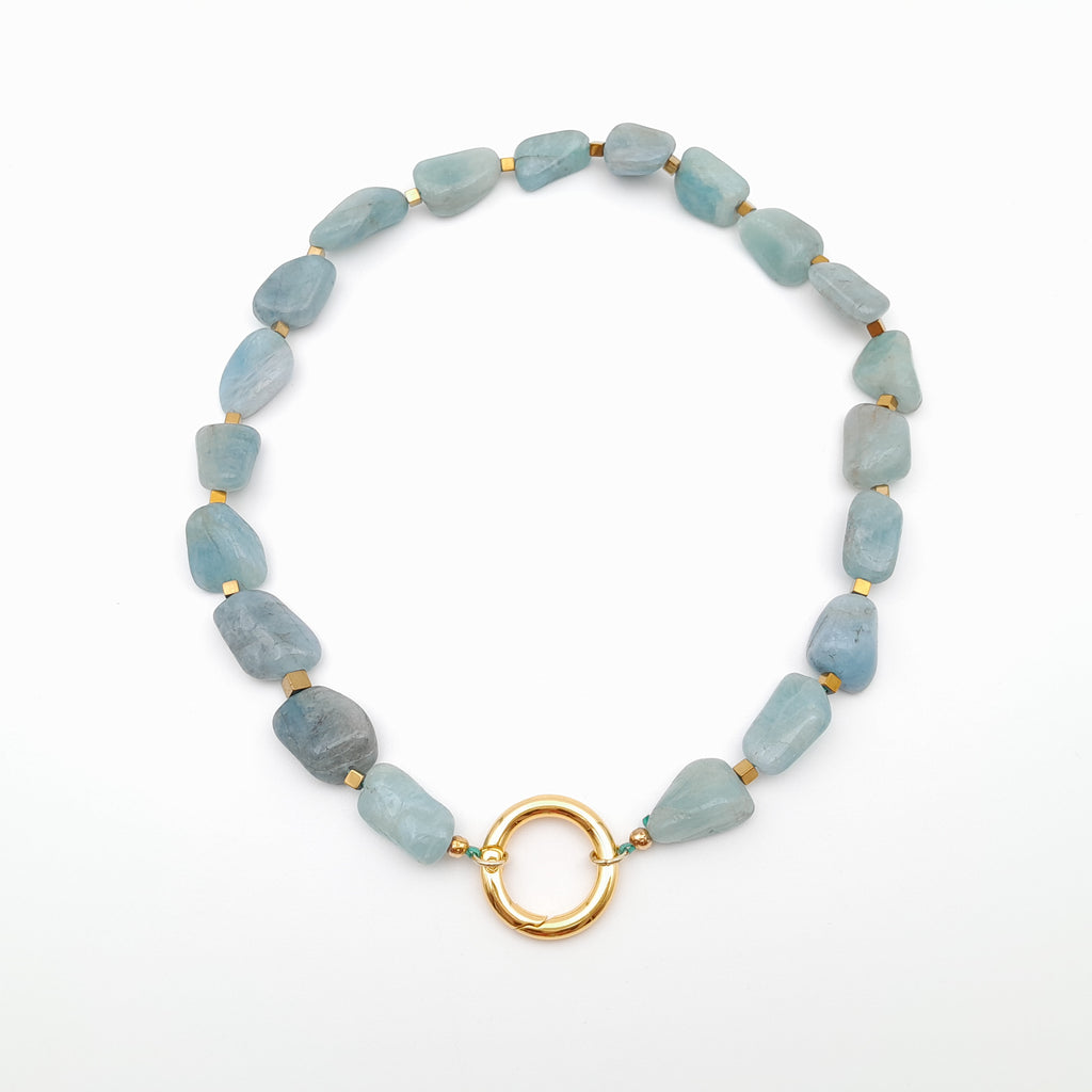 Pebble Necklace - Aquamarine