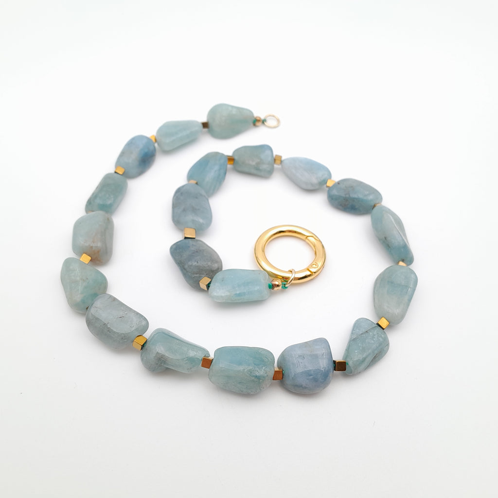 Pebble Necklace - Aquamarine
