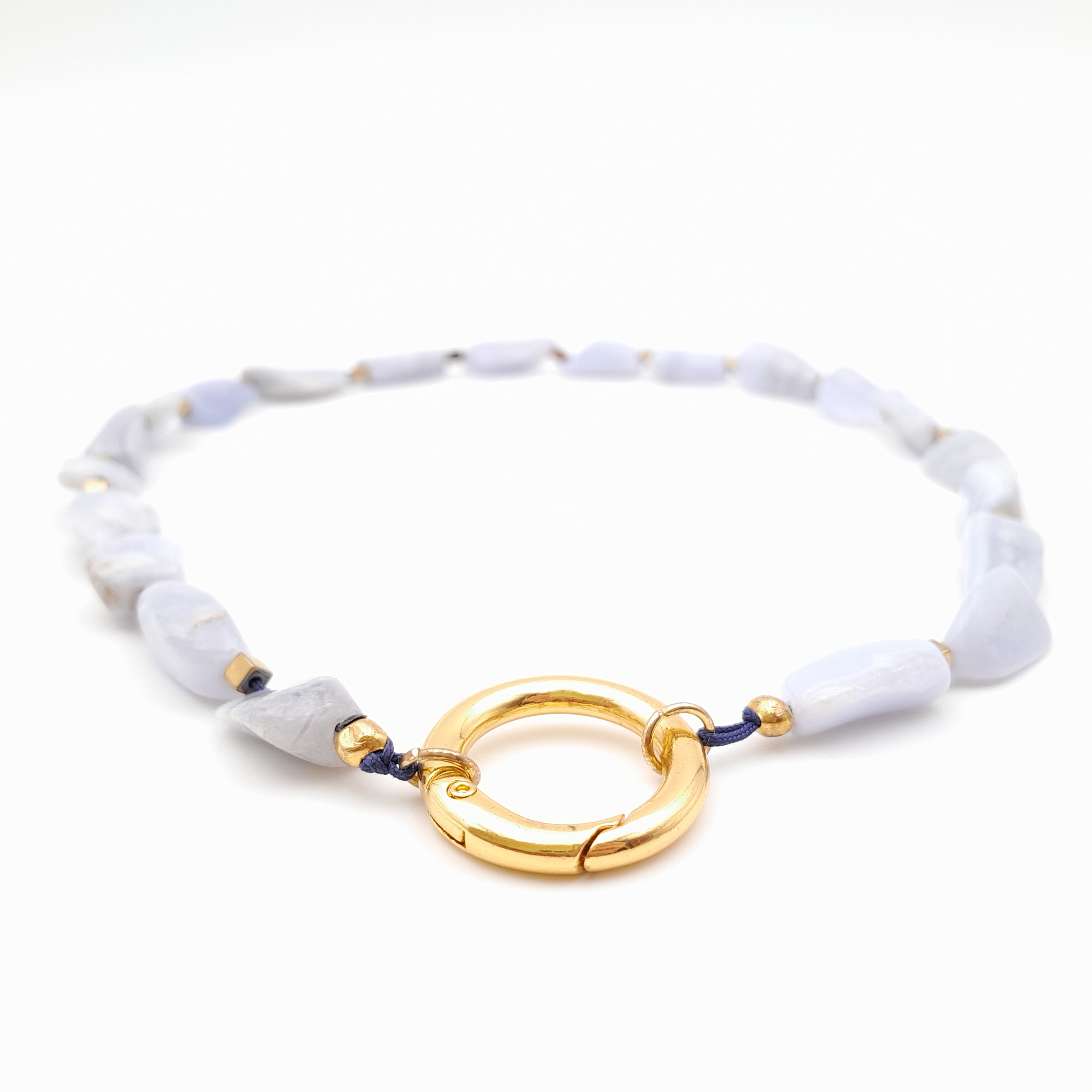 Pebble Necklace - Blue Lace Agate