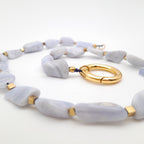 Pebble Necklace - Blue Lace Agate