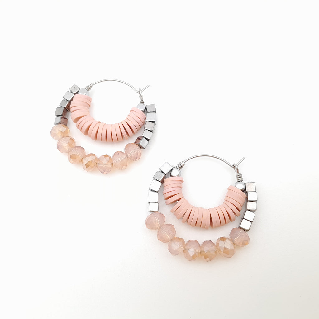Crescent Hoops - Salmon