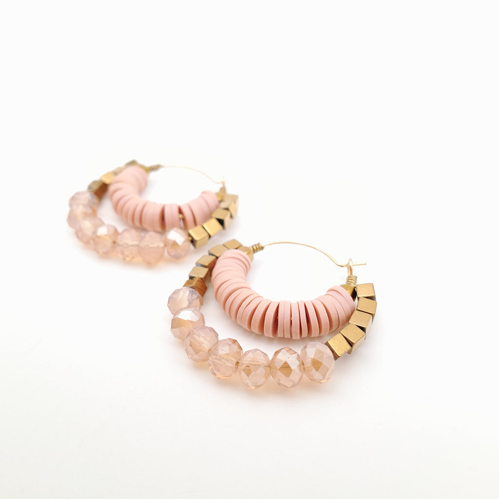 Crescent Hoops - Salmon