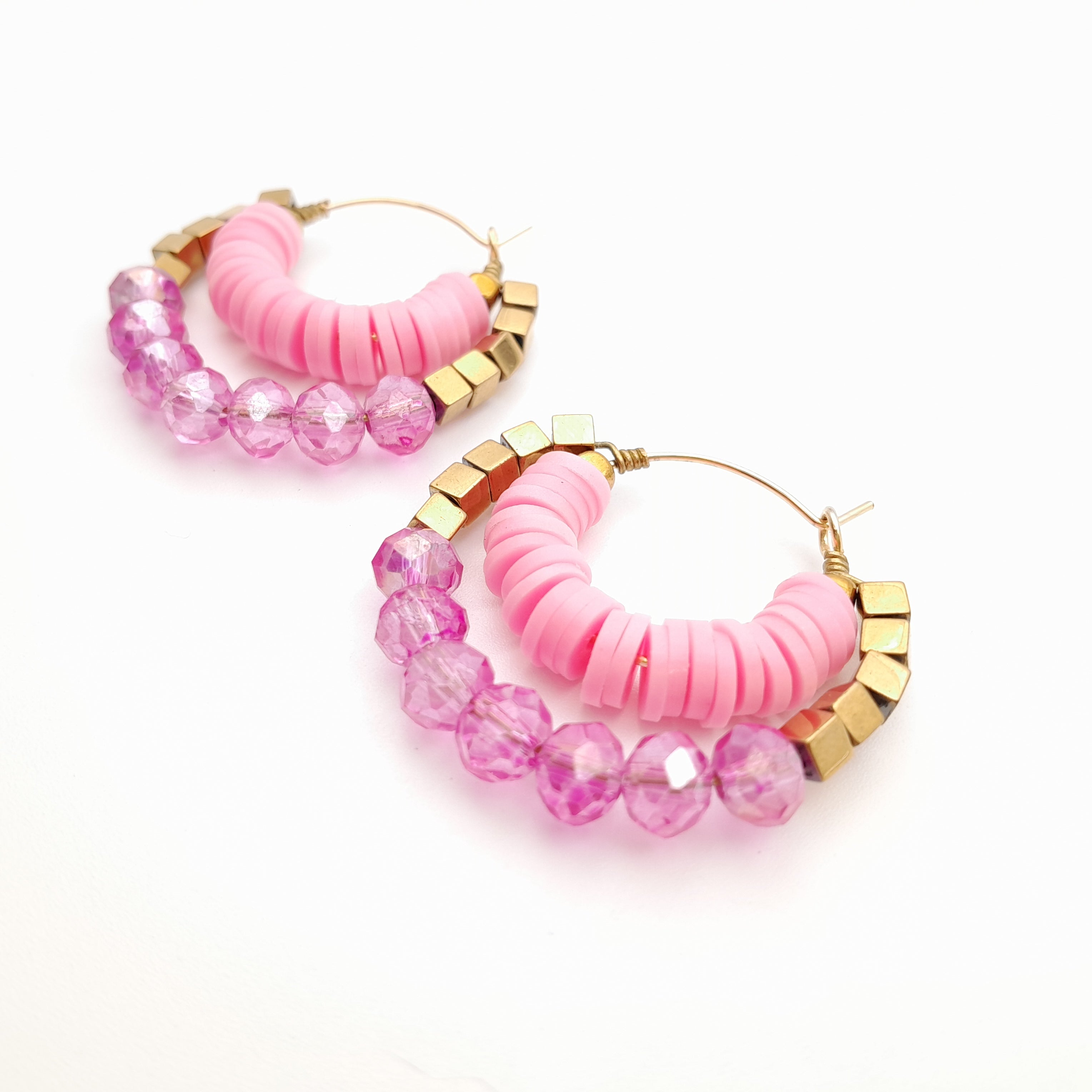 Crescent Hoops - Candy Pink