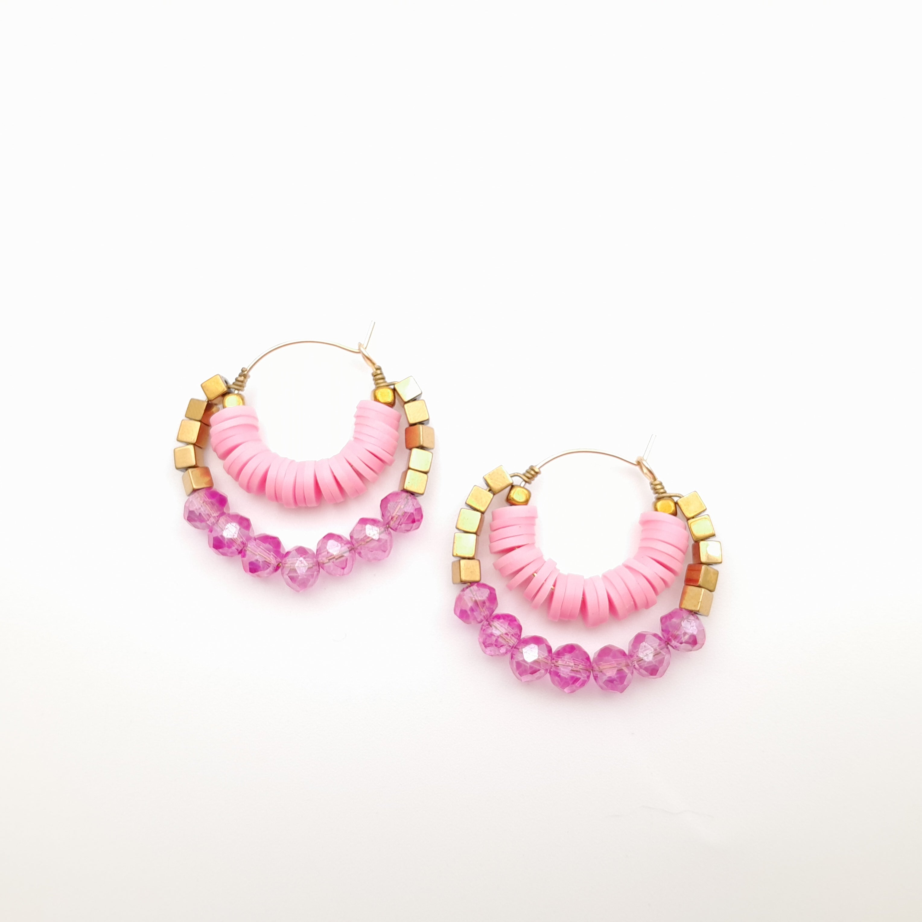 Crescent Hoops - Candy Pink