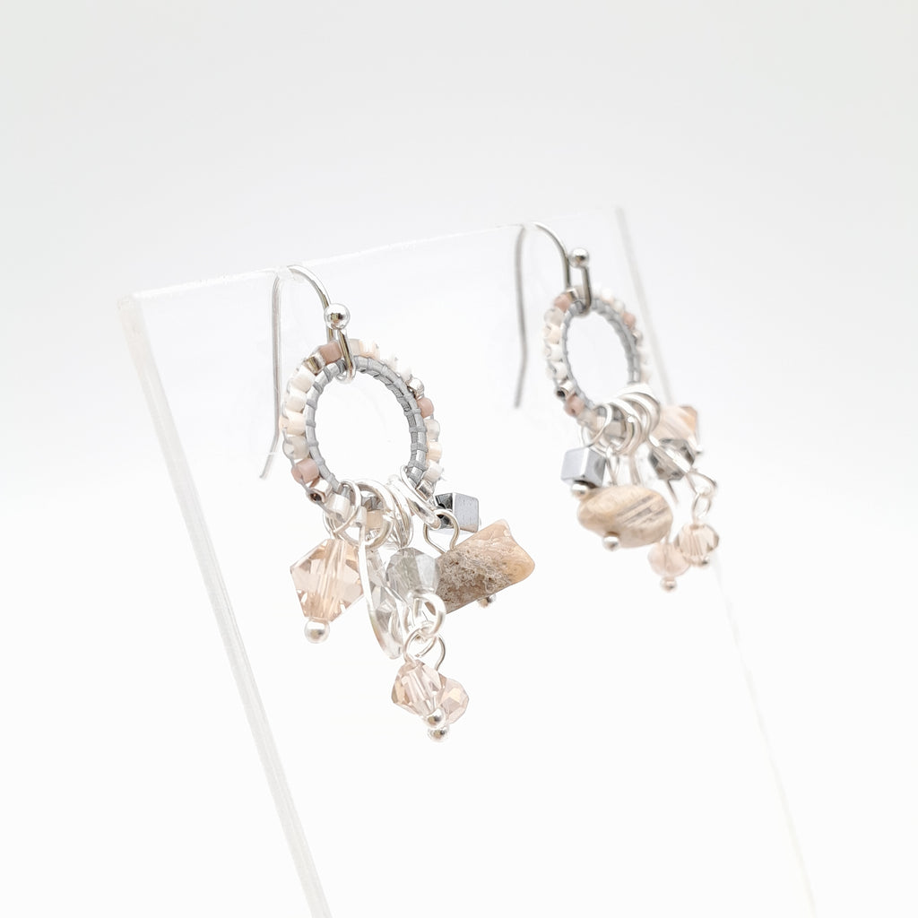 Mini Miyuki Charm Earrings - Stone