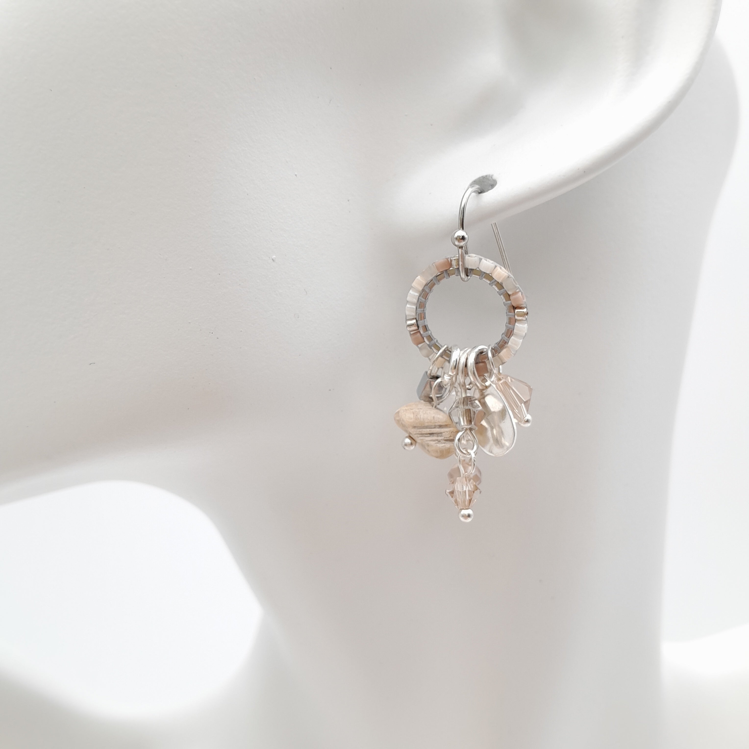 Mini Miyuki Charm Earrings - Stone