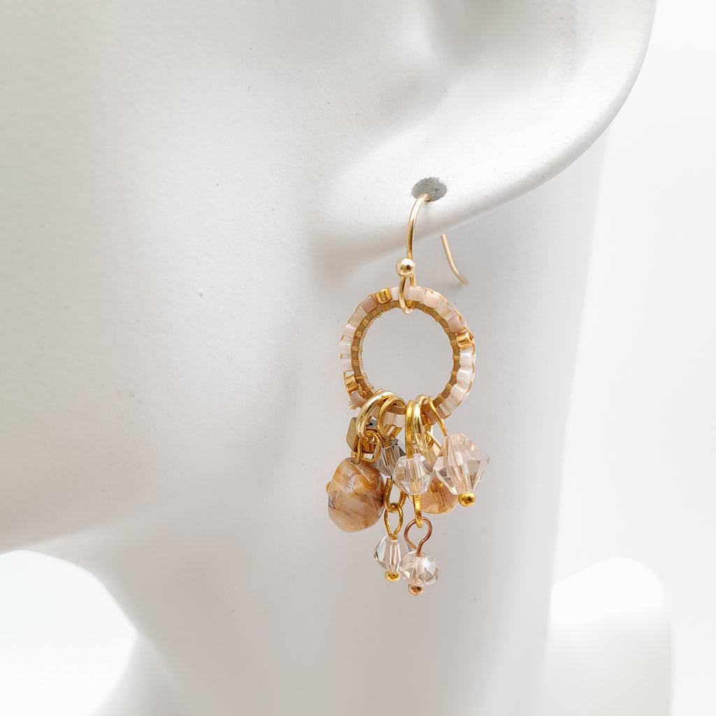 Mini Miyuki Charm Earrings - Stone