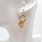 Mini Miyuki Charm Earrings - Salmon