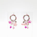 Mini Miyuki Charm Earrings - Hot Pink