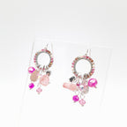 Mini Miyuki Charm Earrings - Hot Pink