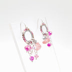 Mini Miyuki Charm Earrings - Hot Pink