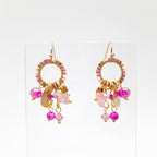 Mini Miyuki Charm Earrings - Hot Pink