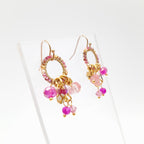 Mini Miyuki Charm Earrings - Hot Pink