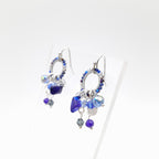Mini Miyuki Charm Earrings - Navy