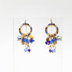 Mini Miyuki Charm Earrings - Navy