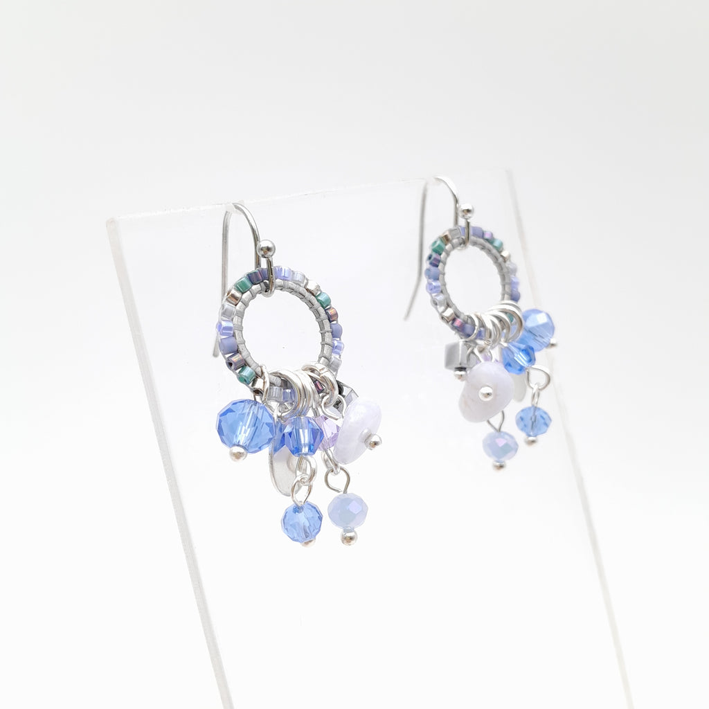 Mini Miyuki Charm Earrings - Lavender