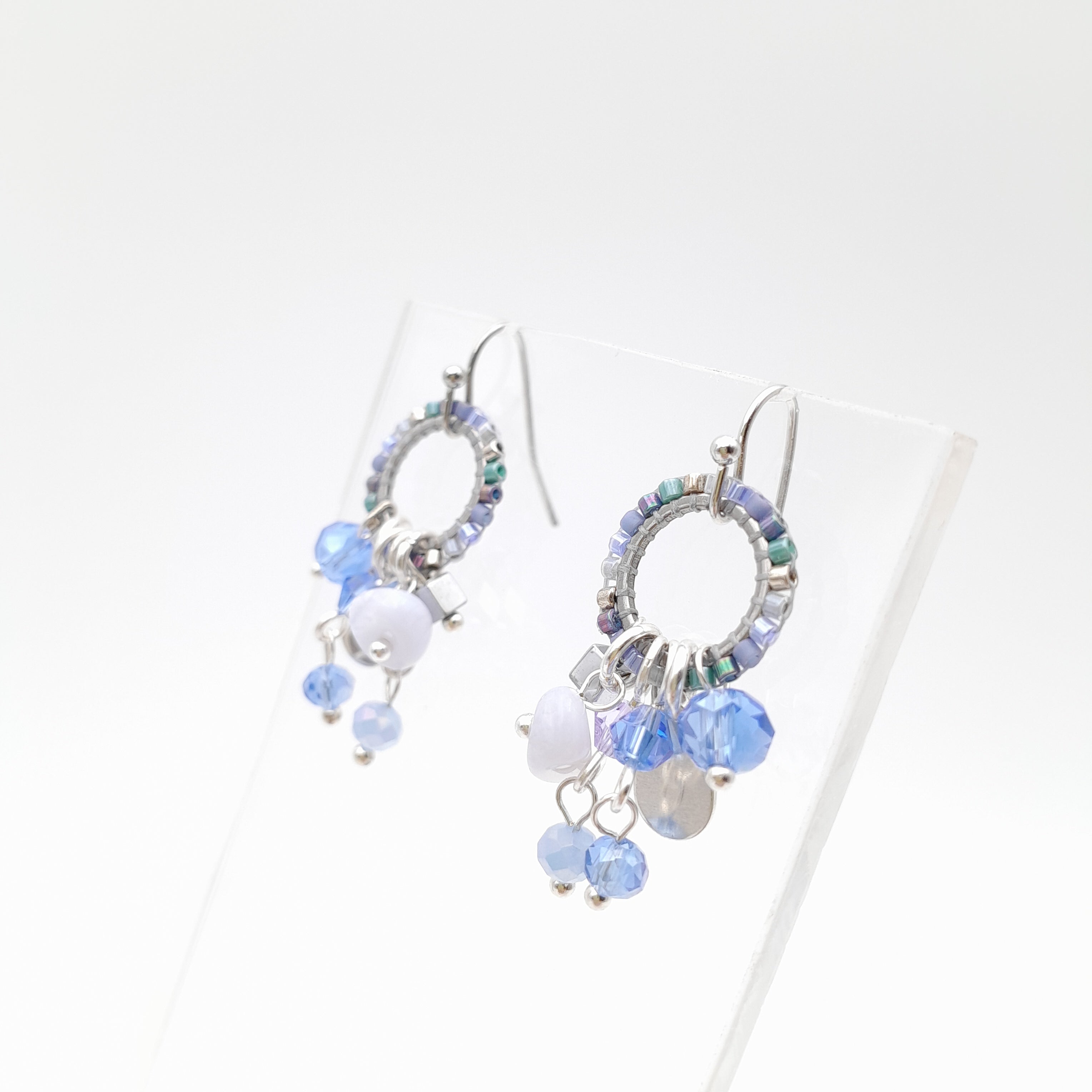 Mini Miyuki Charm Earrings - Lavender