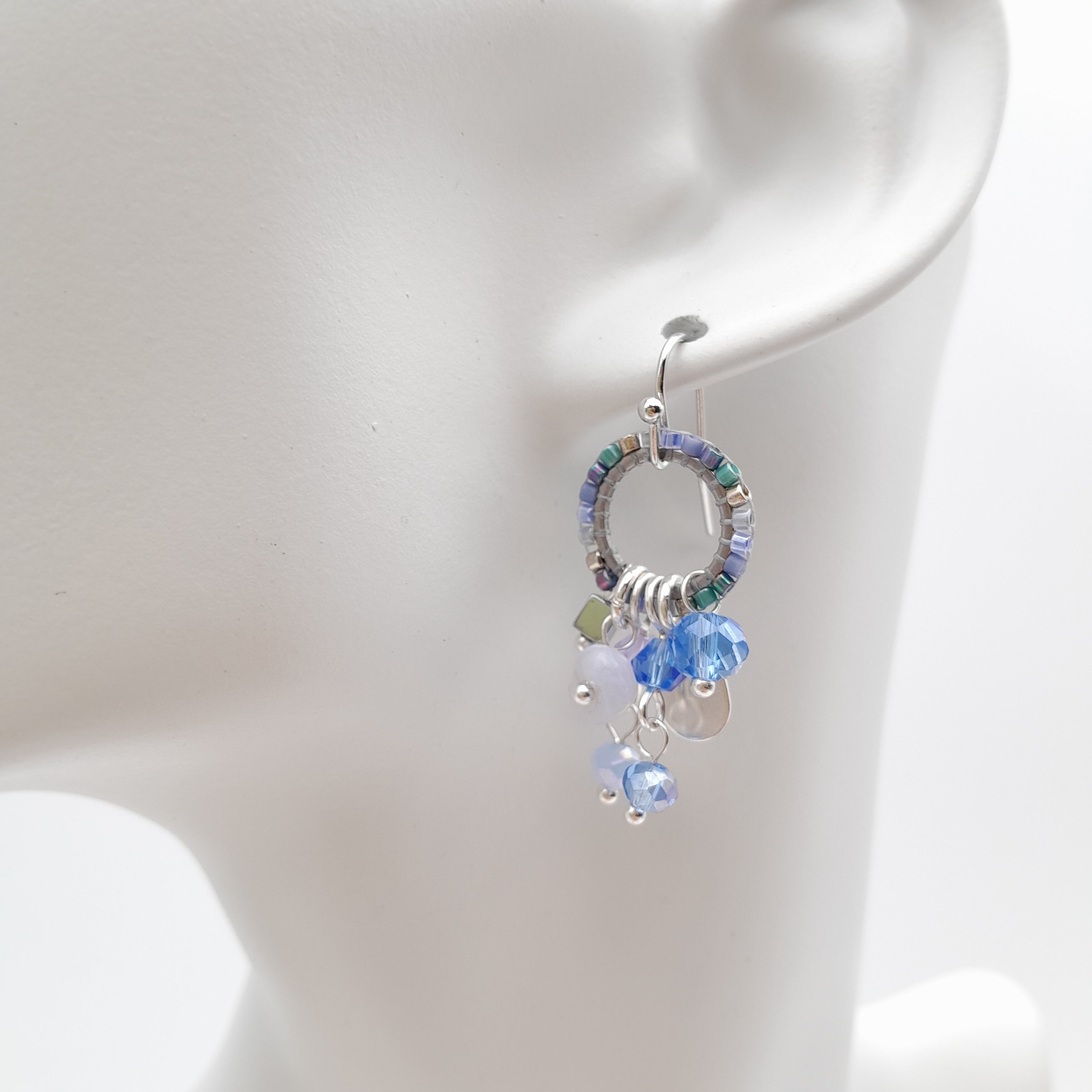 Mini Miyuki Charm Earrings - Lavender