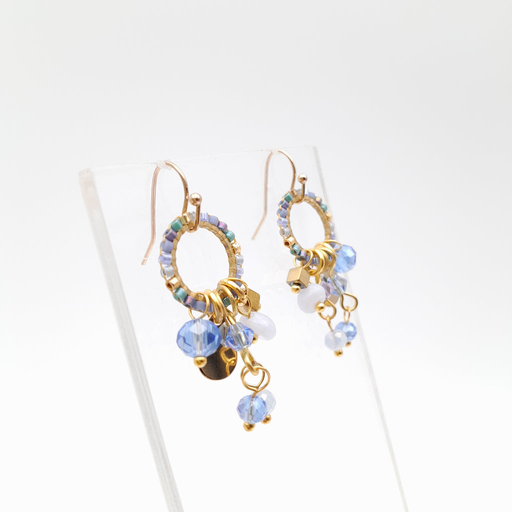 Mini Miyuki Charm Earrings - Lavender
