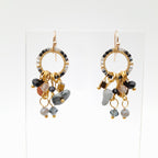 Mini Miyuki Charm Earrings - Graphite