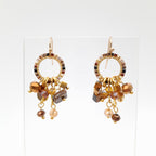 Mini Miyuki Charm Earrings - Brown