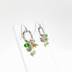 Mini Miyuki Charm Earrings - Olive