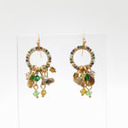 Mini Miyuki Charm Earrings - Olive