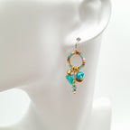 Mini Miyuki Charm Earrings - Turquoise