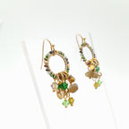 Mini Miyuki Charm Earrings - Olive