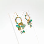 Mini Miyuki Charm Earrings - Emerald