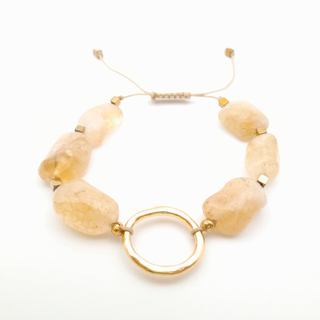 Pebble Sliding Bracelet - Citrine