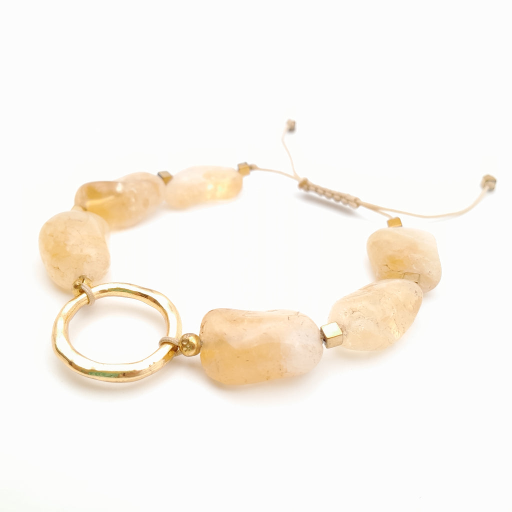 Pebble Sliding Bracelet - Citrine
